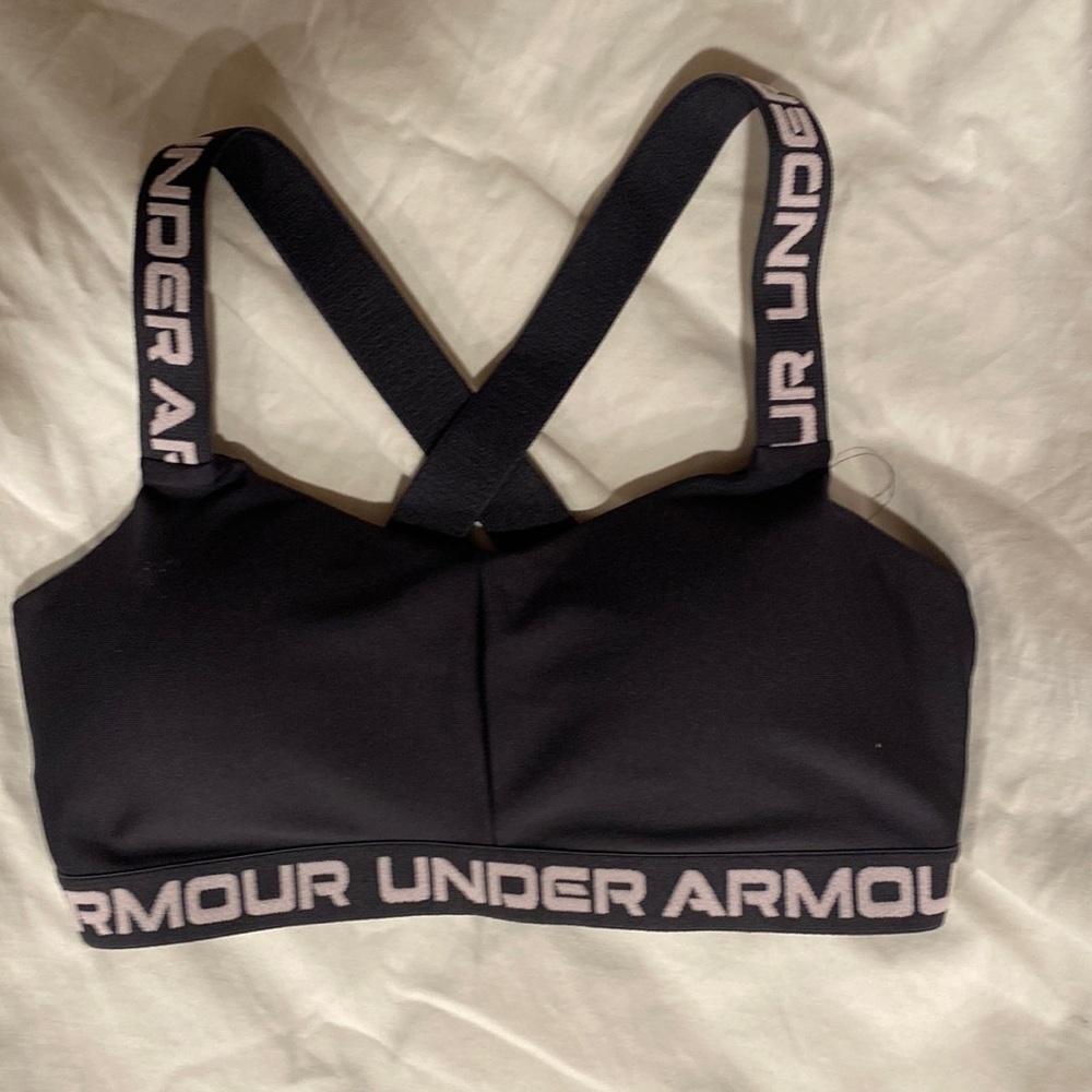 GIFTED Under Armor Black Cross Back Strapped Low Sports Bra Girl Small Petite - Picture 1 of 7
